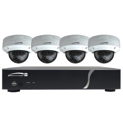 Speco HD-TVI Kit: 4-Channel Digital Video Recorder (DVR) with 4 Dome Cameras