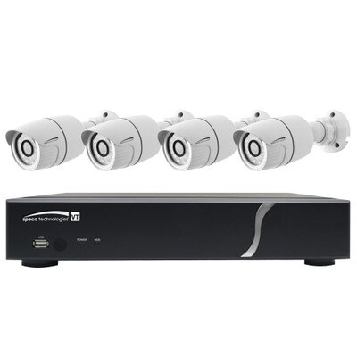 Speco HD-TVI Kit: 8-Channel Digital Video Recorder (DVR) with 4 Dome Cameras