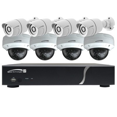 Speco HD-TVI Kit: 8-Channel Digital Video Recorder (DVR) with 4 Bullet Cameras