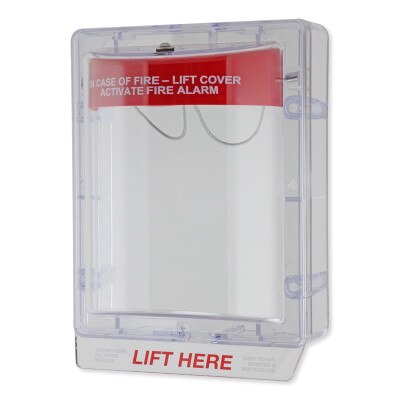 STI Stopper II Fire Alarm Cover with Horn and Clear Spacer - Fire Label