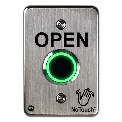STI NoTouch Stainless Steel IR Switch, US Single-Gang, Open