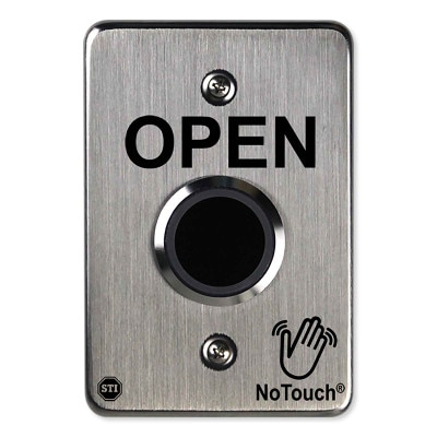 STI NoTouch Stainless Steel IR Switch, US Single-Gang, Open