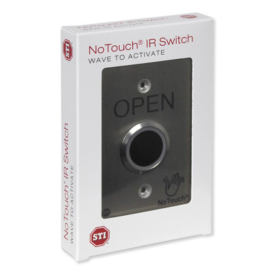 STI NoTouch Stainless Steel IR Switch, US Single-Gang, Open