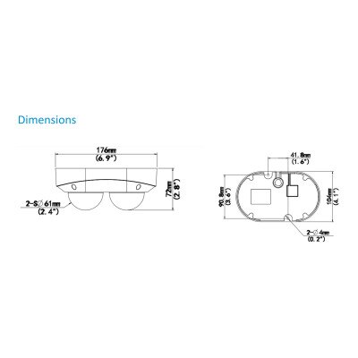 Uniview 4MP Dual Lens Non-Splicing Dome Camera, 2.8mm Fixed Lens
