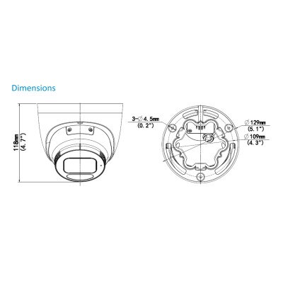 Uniview 5MP HD Eyeball Network Fixed Dome Camera, 2.8mm Lens