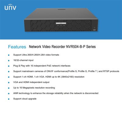 Uniview Prime Series 32-Input 4K Network Video Recorder