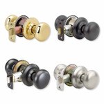 Yale Cambridge Passage Door Knob Set, Polished Brass
