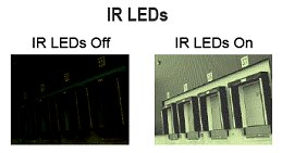 Example of IR LEDs: 1) IR LEDs Off 2) IRLEDs On