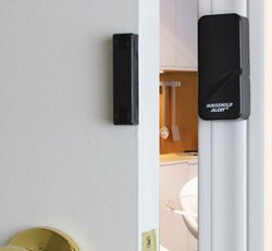 Image of Skylink Door/Window Sensor mounted on door.