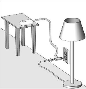 Illustration of Sonic Alert Tabletop Remote Receiver Installation