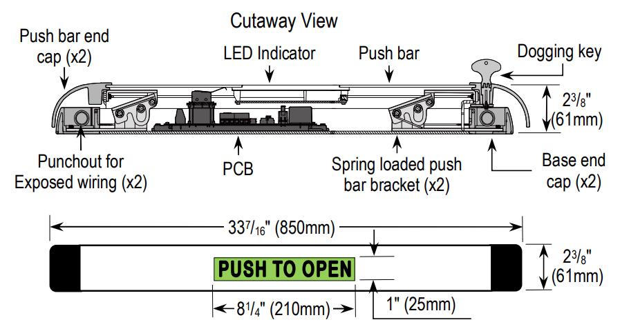 Sample Application for Seco-Larm Enforcer Illuminated Push-To-Exit Bar